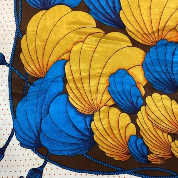 Vintage Print Square Scarf SZ 29.5x29 - Picture 7 of 11